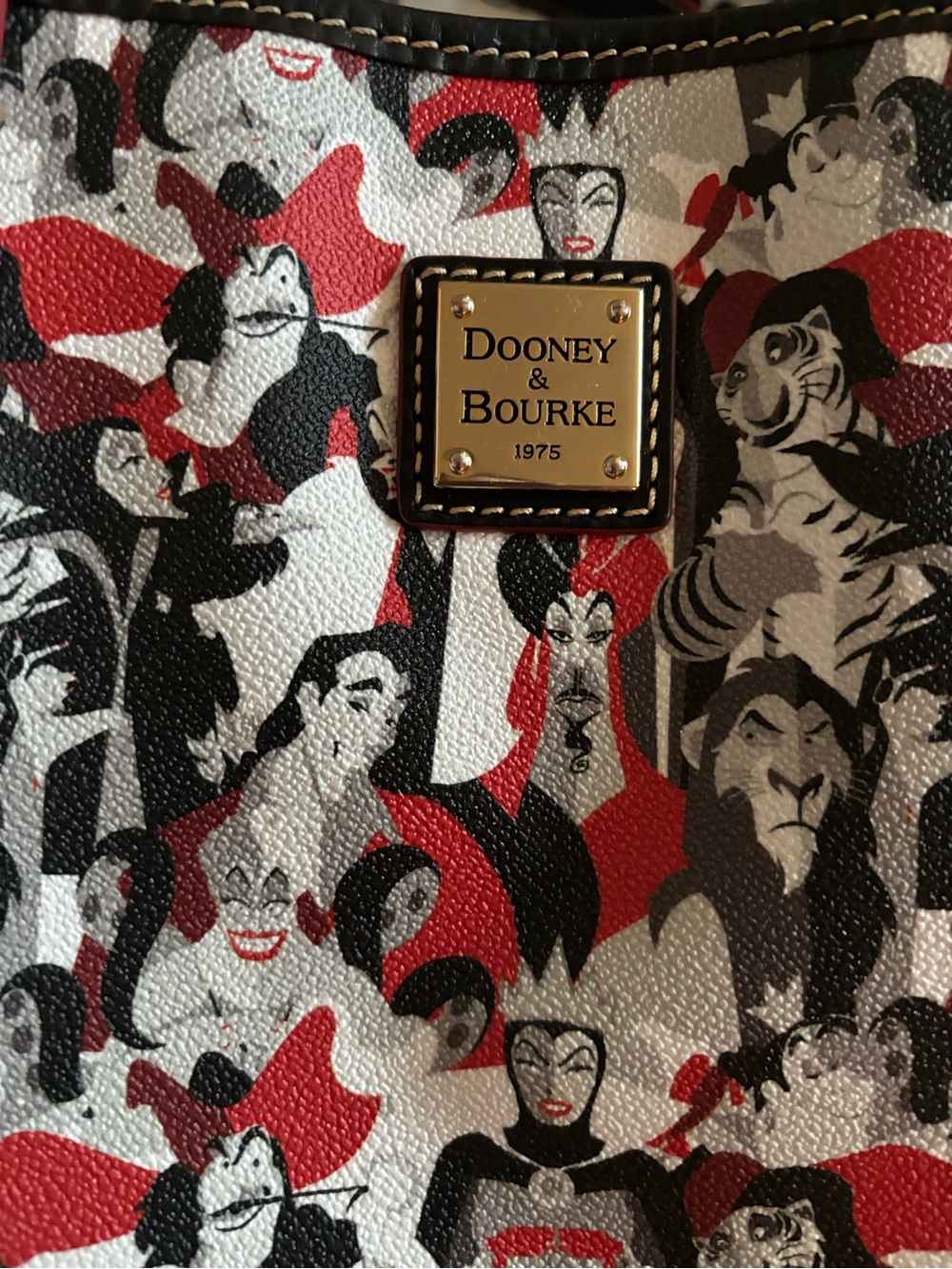 Dooney & Bourke Red, Black & Gray Disney Villains Shoulder Bag
